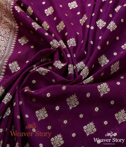 Handwoven_Purple_Katan_Georgette_Dupatta_WeaverStory_05