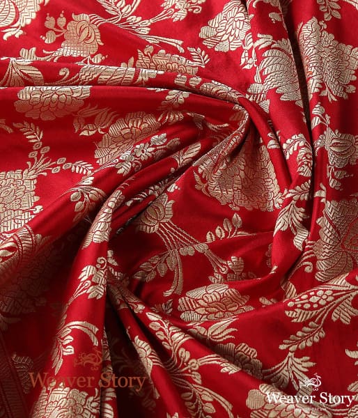 Handwoven_Red_Kadhwa_Banarasi_Jangla_Dupatta_WeaverStory_05