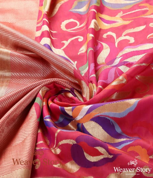 Handwoven_Rani_Pink_Cutwork_Kimkhab_Dupatta_with_Meenakari_WeaverStory_05