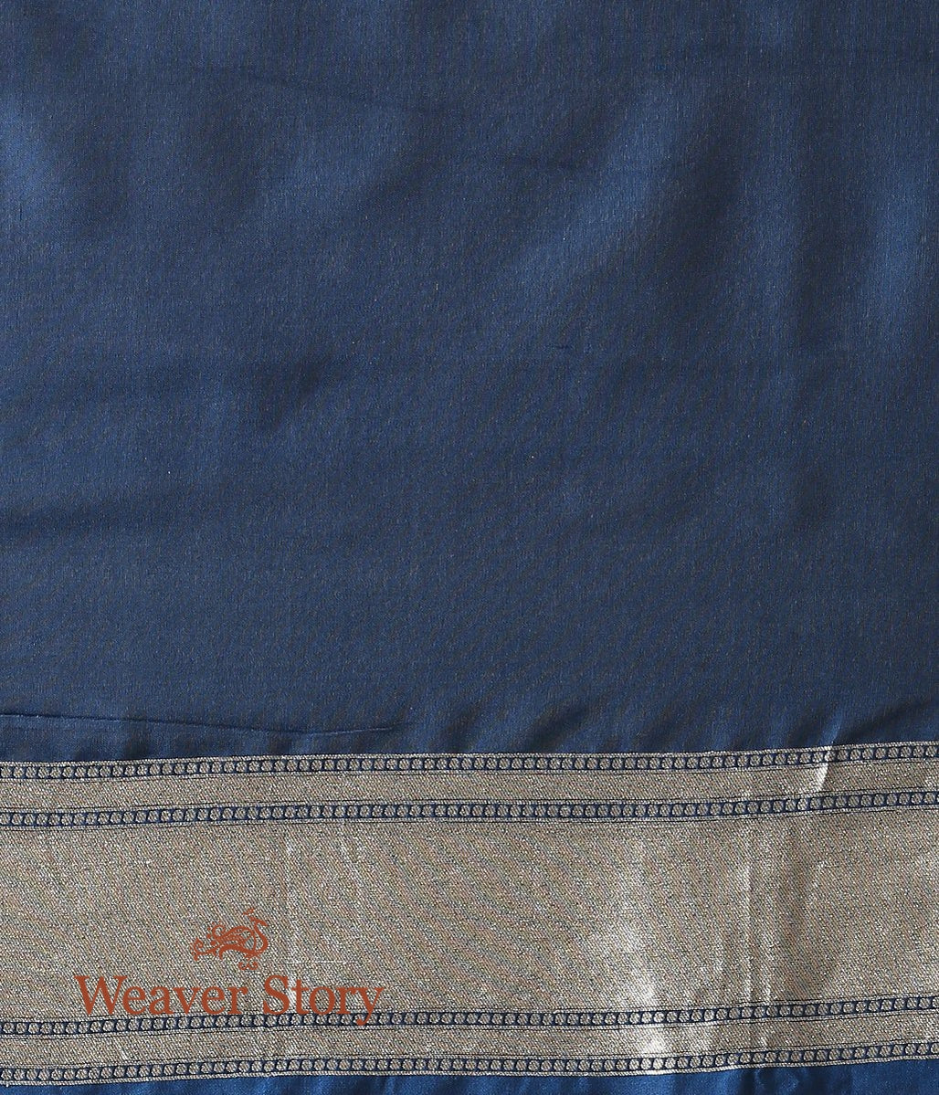 Handwoven_Blue_Katan_Silk_Saree_with_Cutwork_Jaal_WeaverStory_05