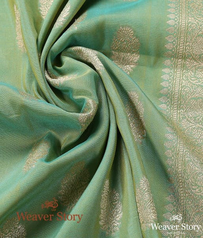 Handwoven_Pista_Green_Katan_Georgette_Dupatta_WeaverStory_05