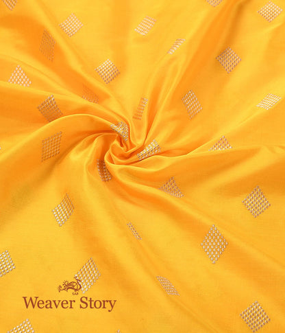 Handloom_Yellow_Katan_Silk_Fabric_with_Kadhwa_Booti_WeaverStory_05