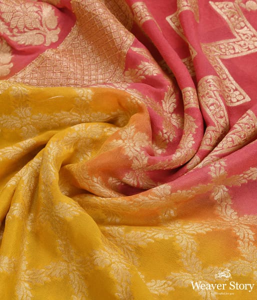 Handwoven_Yellow_and_Pink_Ombre_Dyed_Dupatta_WeaverStory_05