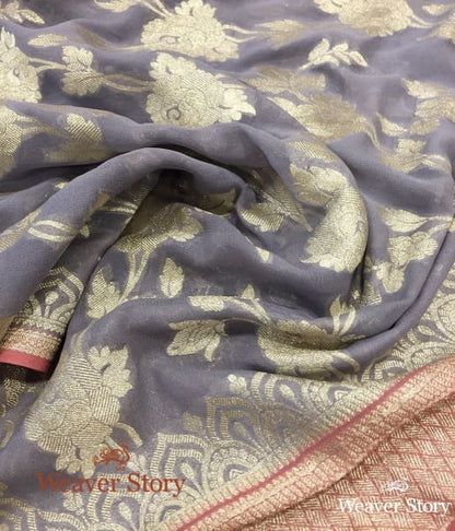 Handwoven_Grey_Banarasi_Georgette_Dupatta_with_Pink_Border_WeaverStory_05