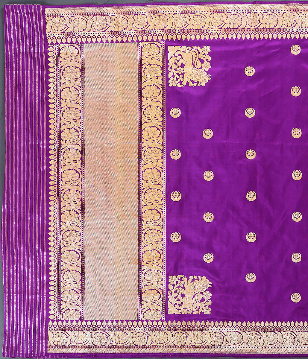 Handloom_Purple_Banarasi_Katan_Silk_Dupatta_with_lion_motifs_on_the_pallu_WeaverStory_02