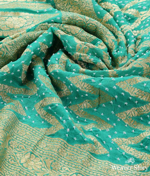 Handwoven_Aqua_Green_Banarasi_Bandhej_Dupatta_WeaverStory_05