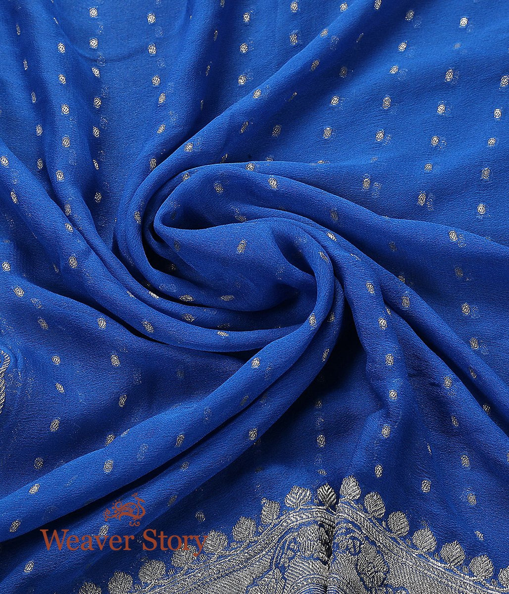 Handloom_Blue_Georgette_Dupatta_with_Silver_Zari_WeaverStory_05