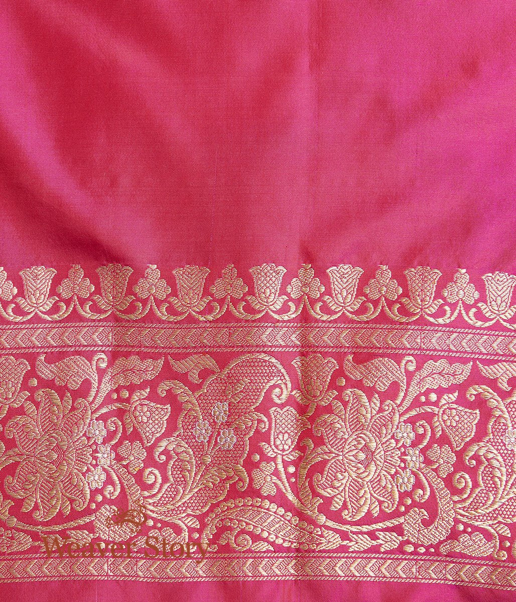 Handwoven_Rani_Pink_and_Orange_Dual_Tone_Koniya_Jangla_Saree_WeaverStory_05