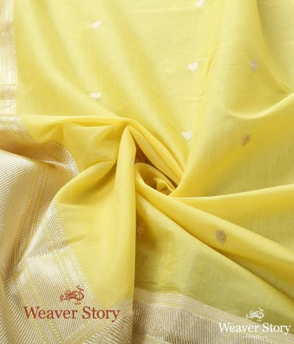 Handwoven_Yellow_Banarasi_Cotton_Kadhwa_Booti_Dupatta_WeaverStory_03