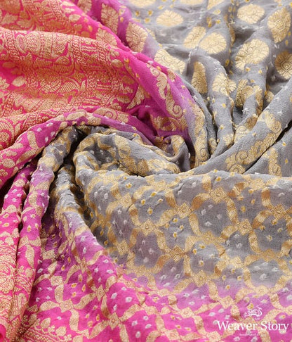 Handwoven_Pink_Grey_Banarasi_Bandhej_Dupatta_WeaverStory_05