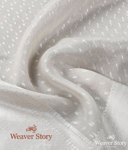 Handwoven_White_Organza_Silver_Booti_Dupatta_WeaverStory_05