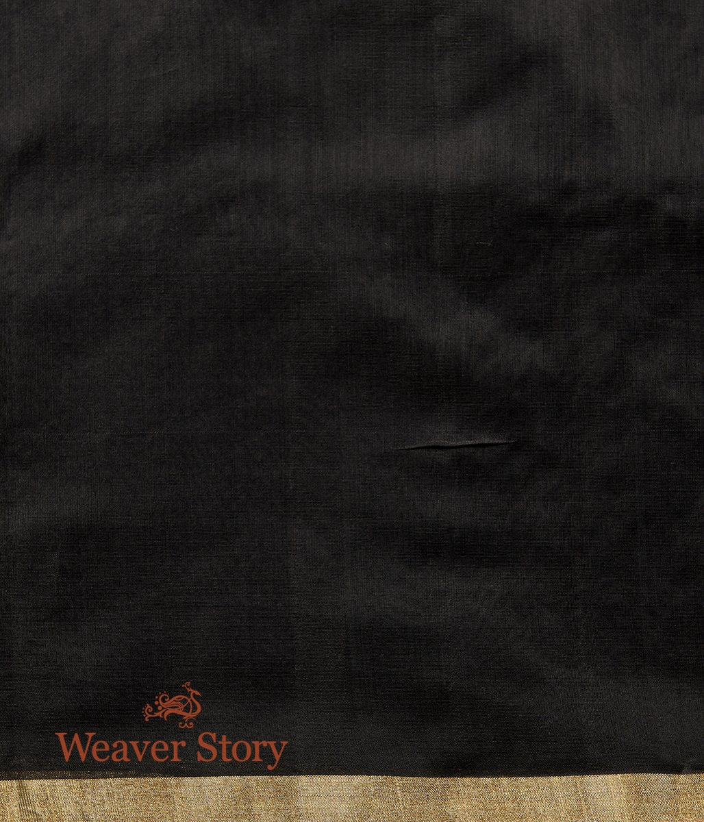 Handloom_Black_Merecrised_Cotton_Silk_Saree_with_Zari_Stripes_WeaverStory_05