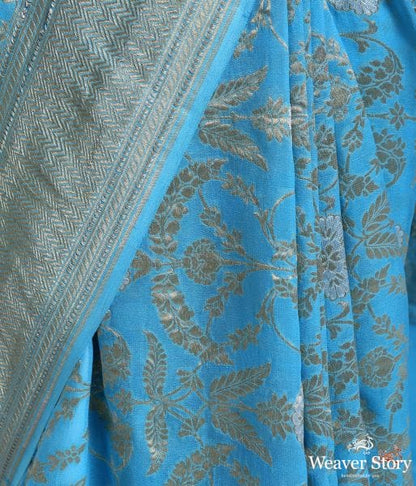 Handwoven_Banarasi_Jangla_woven_in_Georgette_WeaverStory_03