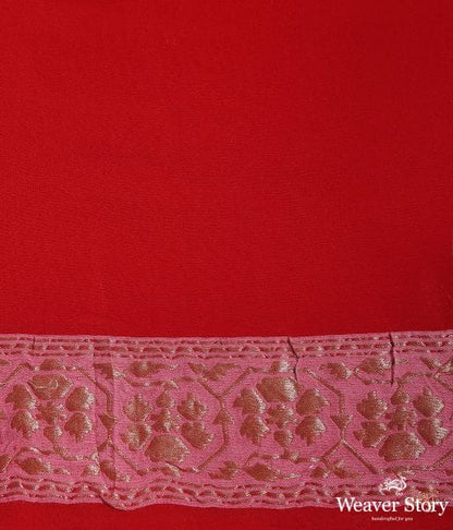 Handwoven_Red_Banarasi_Georgette_Saree_with_Tanchoi_Weave_WeaverStory_05