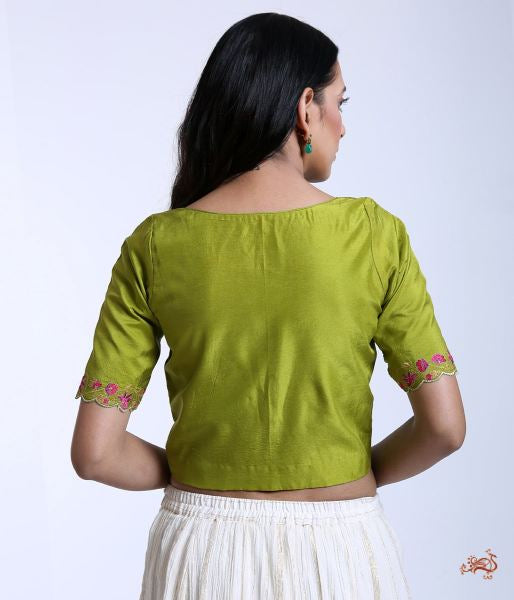 Light_green_pure_silk_blouse_with_machine_embroidery_on_sleeves_WeaverStory_03