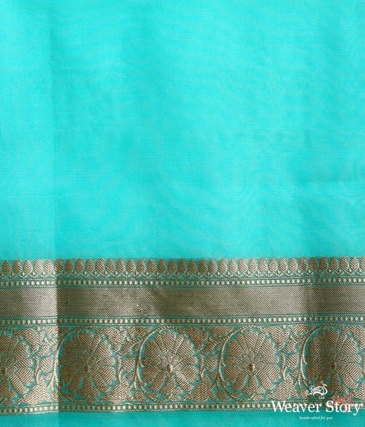 Handwoven_pure_Kora_silk_saree_in_Green_with_kadhwa_booti_WeaverStory_05