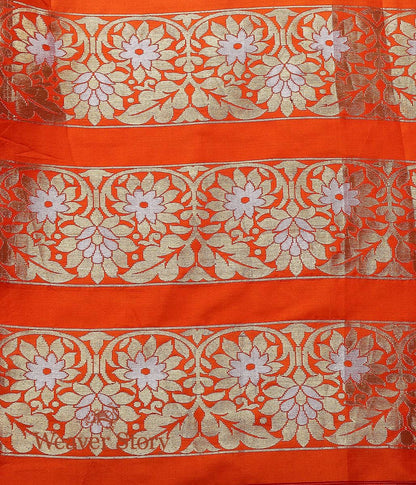 Handloom_Orange_Pure_Katan_Silk_Cutwork_Banarasi_Lehenga_WeaverStory_07