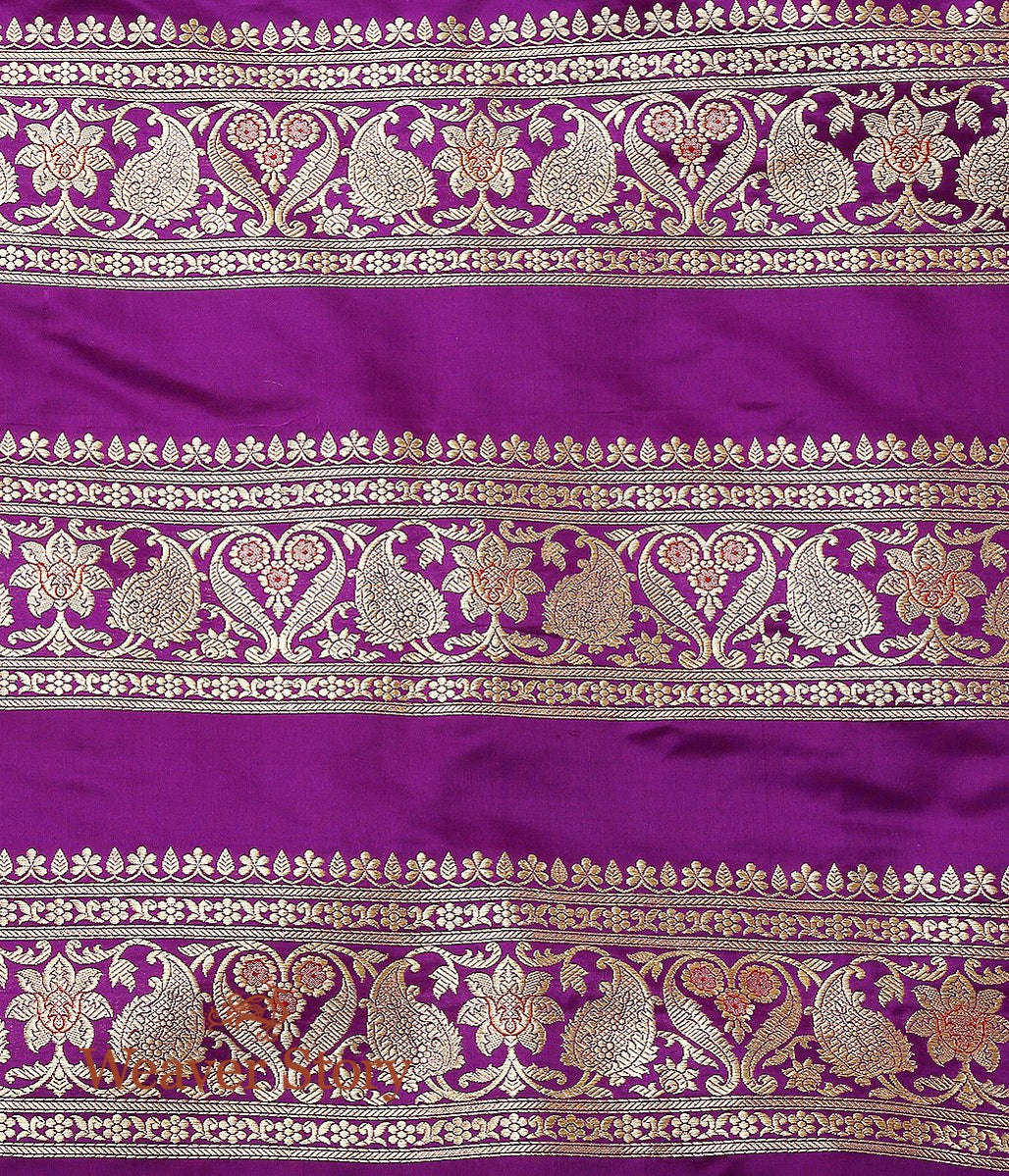 Handloom_Purple_Silk_Banarasi_Meenakari_Lehenga_with_Borders_WeaverStory_08