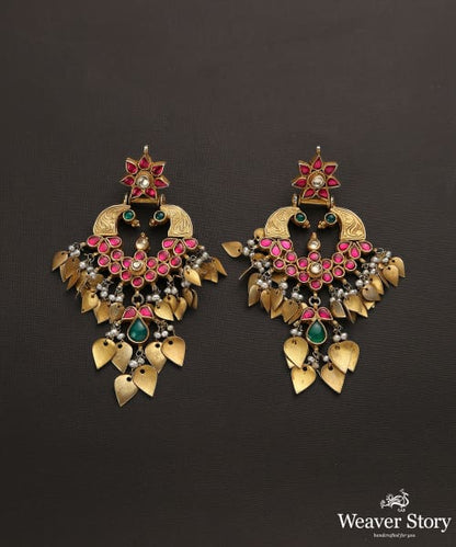 Ameirah_Handcrafted_Pure_Silver_Earrings_With_Emeralds_And_Ruby_WeaverStory_02
