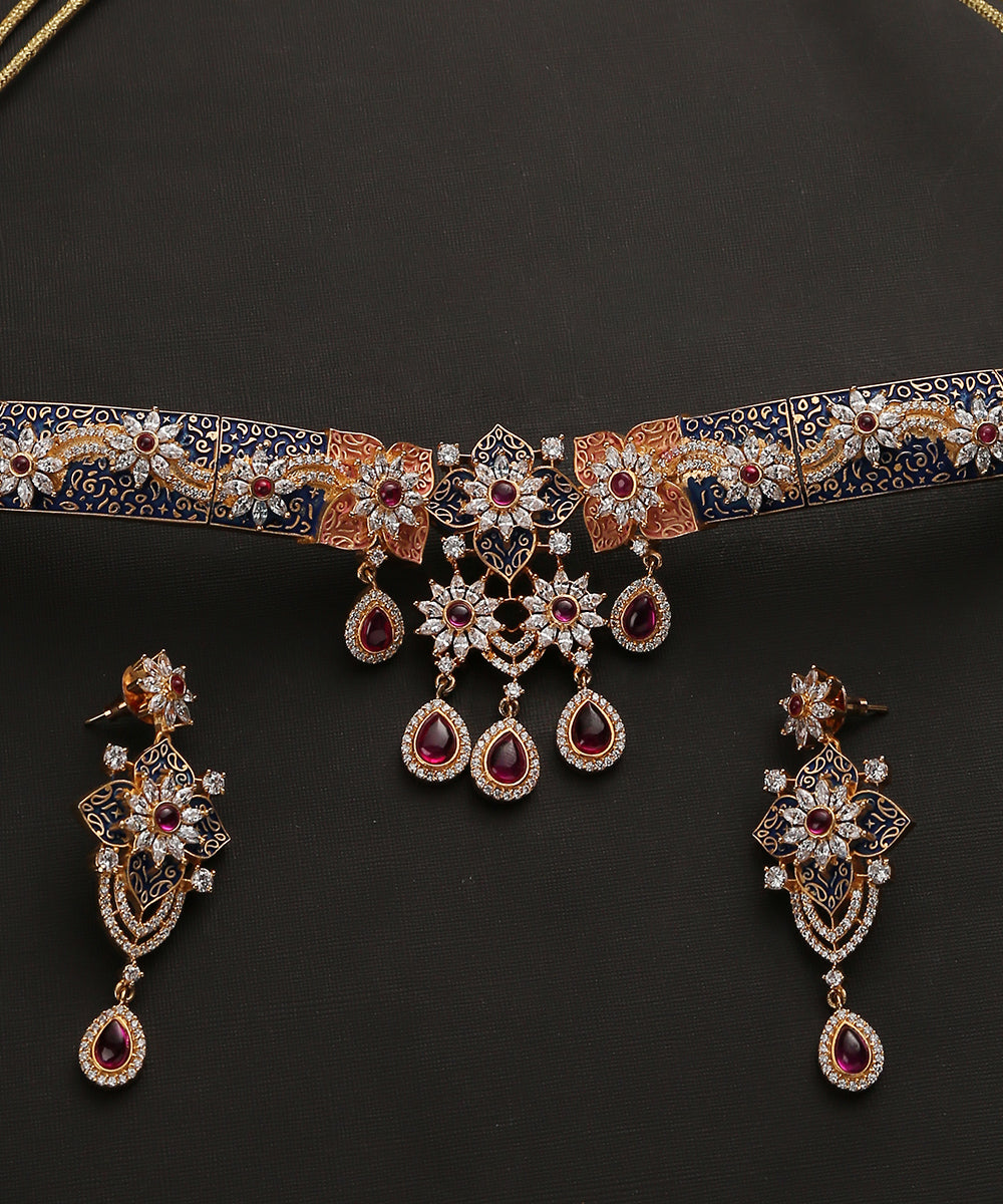 Faahira_Necklace_Set_With_kundan_And_Ruby_Handcrafted_In_Pure_Silver_WeaverStory_05
