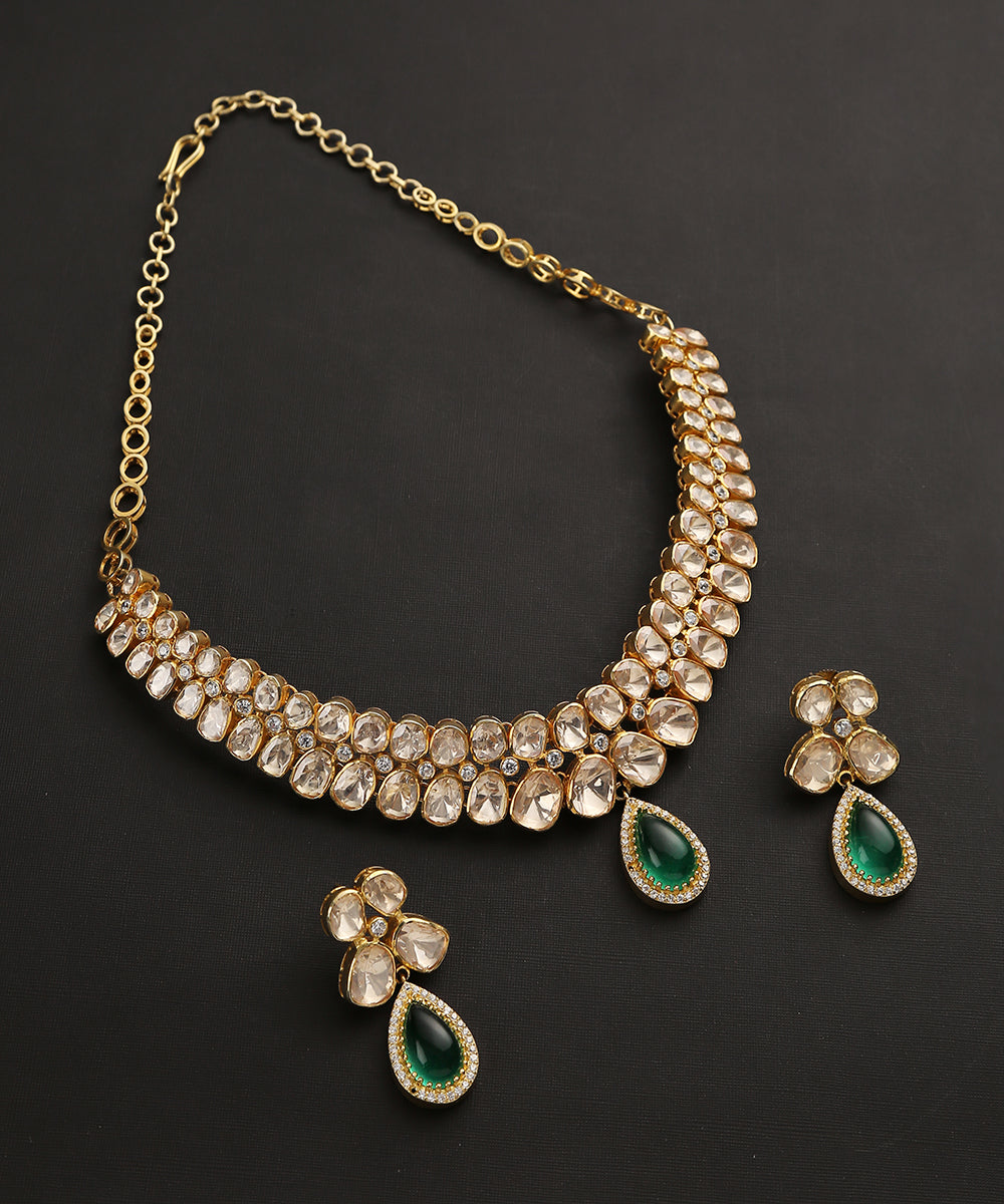 Daiwiki_Necklace_Set_With_Kundan_And_Emeralds_Handcrafted_In_Pure_Silver_WeaverStory_02