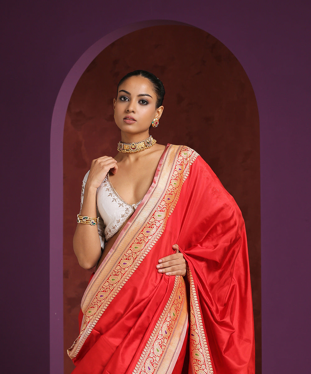 White_Raw_Silk_Blouse_With_Hand_Embroidered_Zardozi_Detailing_WeaverStory_02