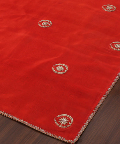 Brick_Red_Handloom_Pure_Organza_Dupatta_With_Dori_And_Sequin_Hand_Embroidery_WeaverStory_03