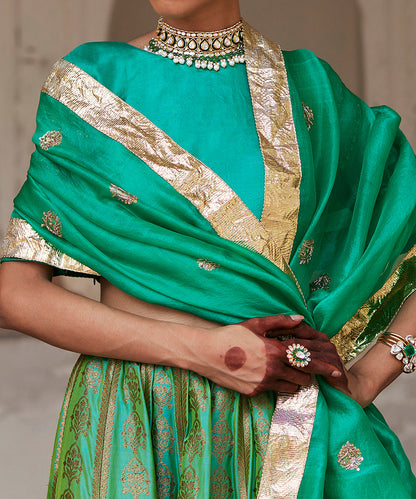 Green_Pure_Katan_Silk_Brocade_Banarasi_Lehenga_With_Embroidered_Blouse_And_Dupatta_WeaverStory_05