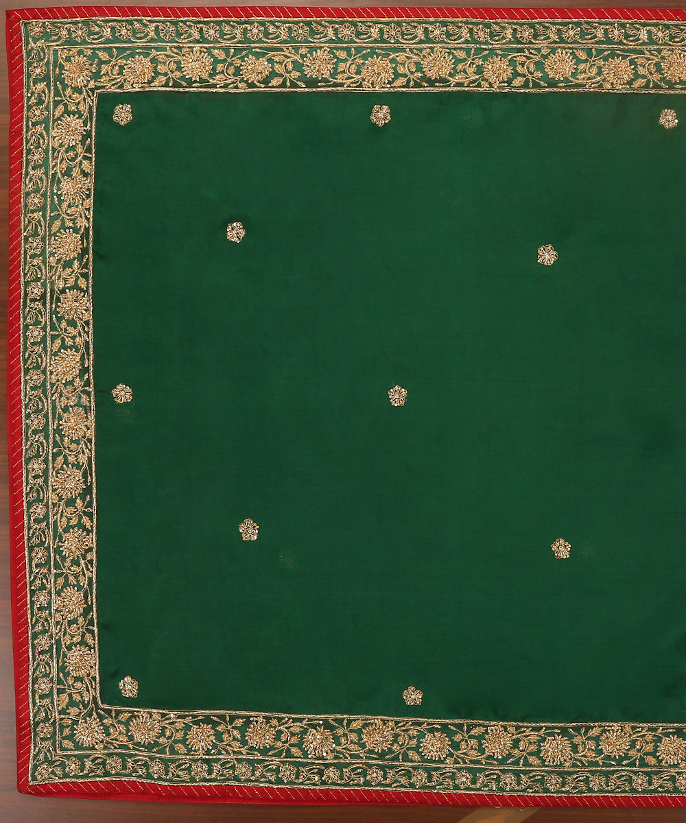 Deep_Green_Hand_Embroidered_Organza_Dupatta_With_Floral_Border_And_Booti_WeaverStory_02