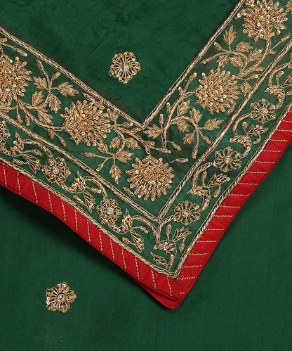 Deep_Green_Hand_Embroidered_Organza_Dupatta_With_Floral_Border_And_Booti_WeaverStory_04