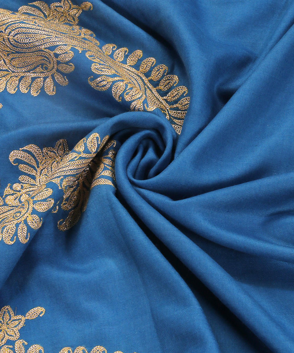 Cobalt_Blue_Handwoven_Pure_Pashmina_Shawl_With_Tilla_Border_And_Palla_WeaverStory_06