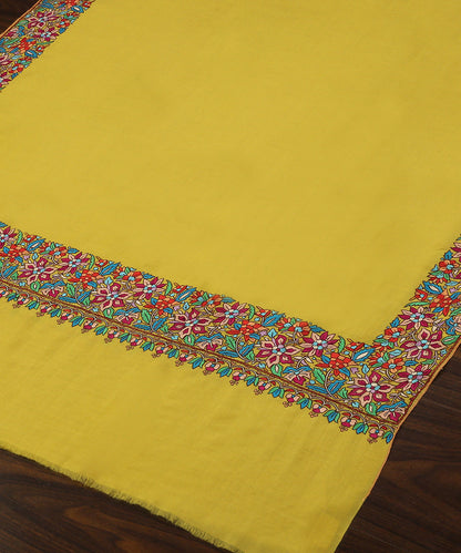 Fluorescent_Yellow_Handwoven_Pure_Pashmina_Shawl_With_Paper_Mache_Embroidery_Border_WeaverStory_04