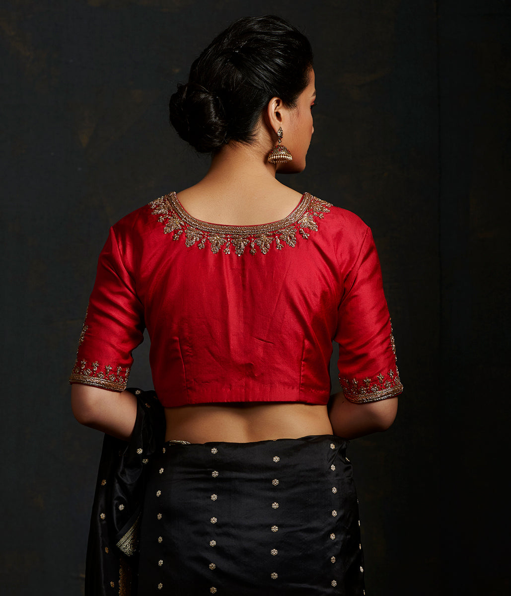 Red_Blouse_with_Big_Boota_on_Sleeves_and_Neck_Embroidery_WeaverStory_03