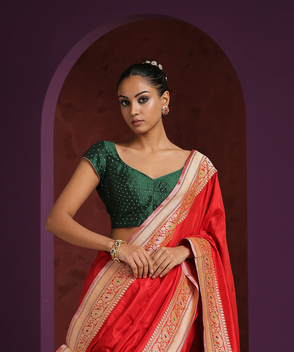 Green_Pure_Silk_Blouse_With_Pitta_Embroidery_WeaverStory_02