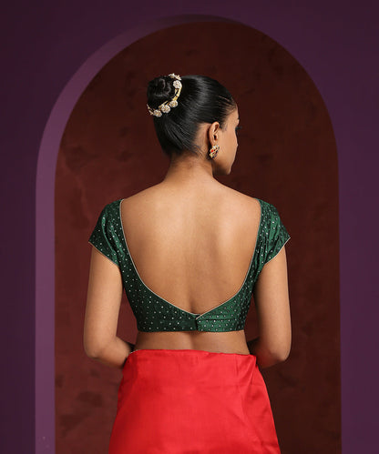 Green_Pure_Silk_Blouse_With_Pitta_Embroidery_WeaverStory_03