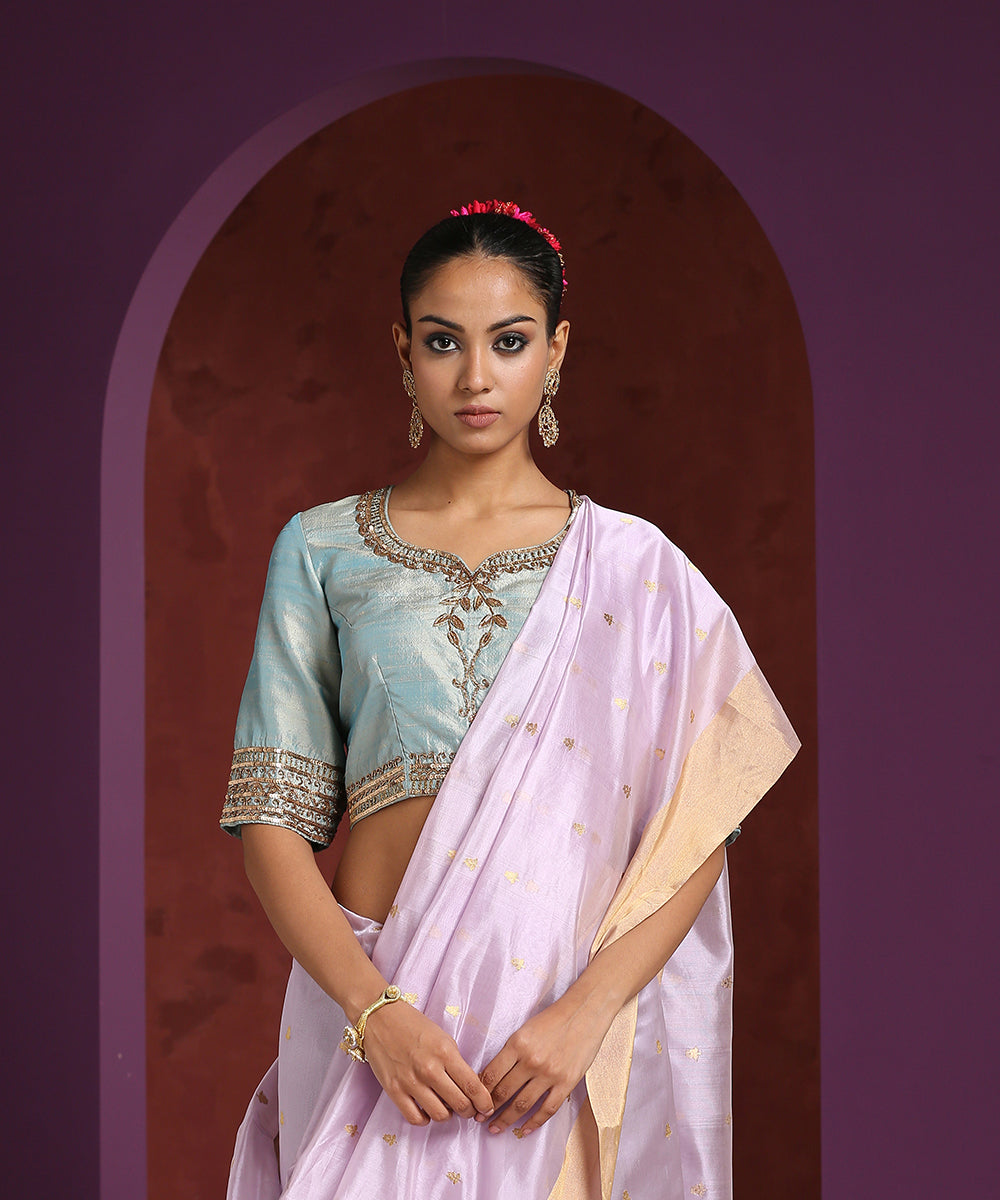 Light_Aqua_Raw_Silk_Blouse_Hand_Embroidered_Zardozi_Blouse_WeaverStory_02