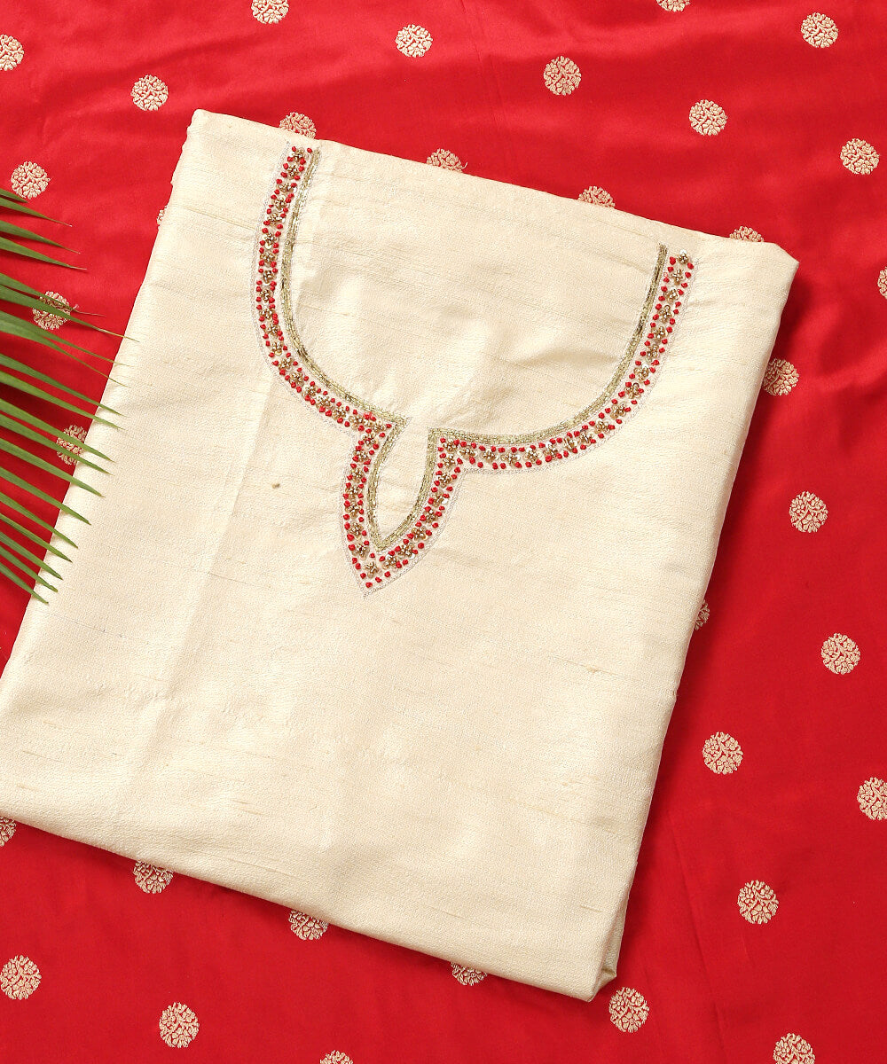 Offwhite_Raw_Silk_Blouse_Fabric_with_Zardozi_and_Meenakari_Hand_Embroidery_WeaverStory_01