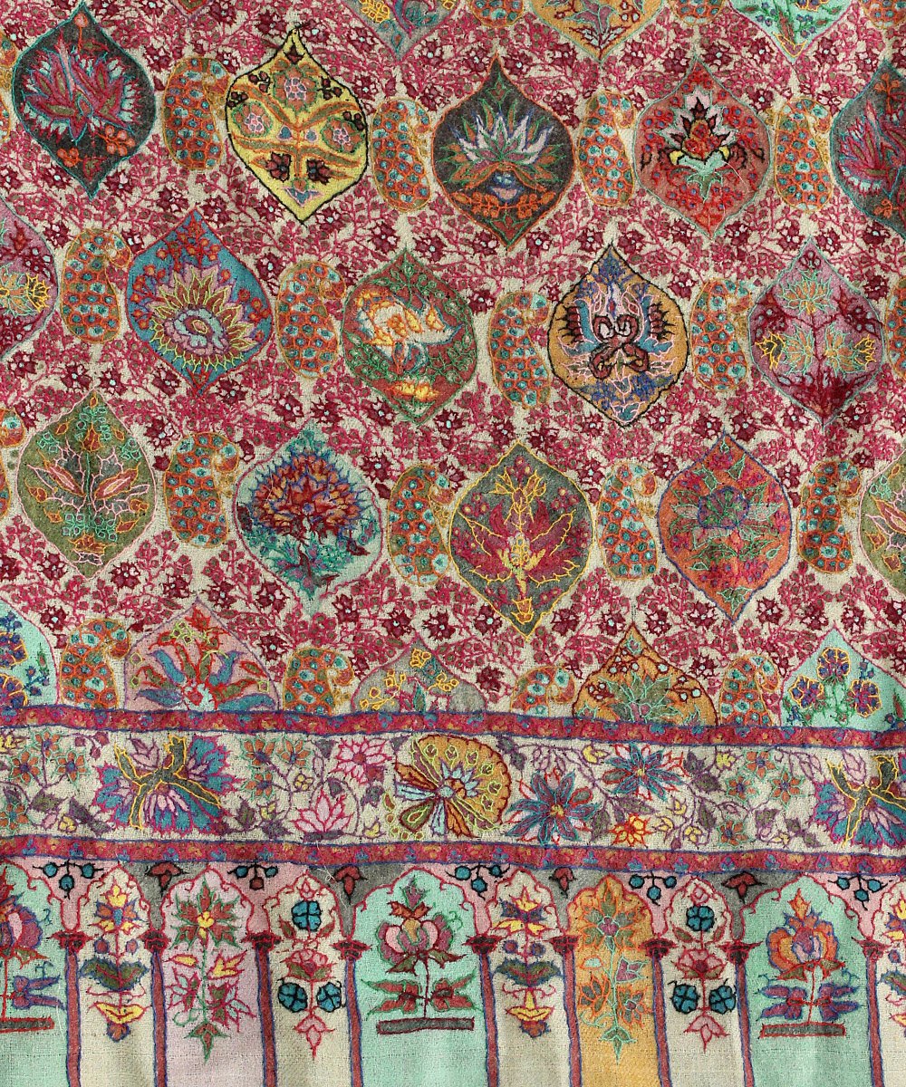 Beige_Pure_Pashmina_Shawl_With_Najibabad_Kalamkari_And_Sozni_Hand_Embroidery_WeaverStory_04