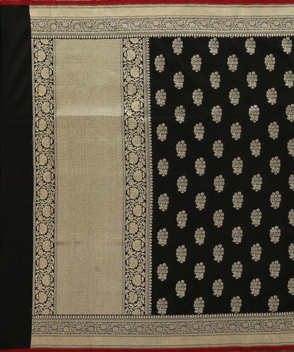 Black_Handloom_Cotton_Silk_Banarasi_Dupatta_with_Booti_Design_WeaverStory_02