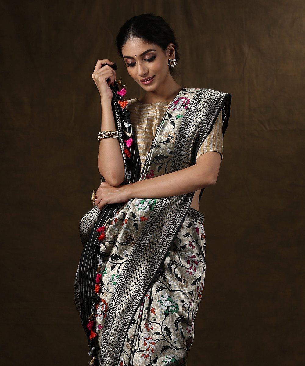 Black_Handloom_Pure_Katan_Silk_Banarasi_Saree_with_Meenakari_Jaal_WeaverStory_01
