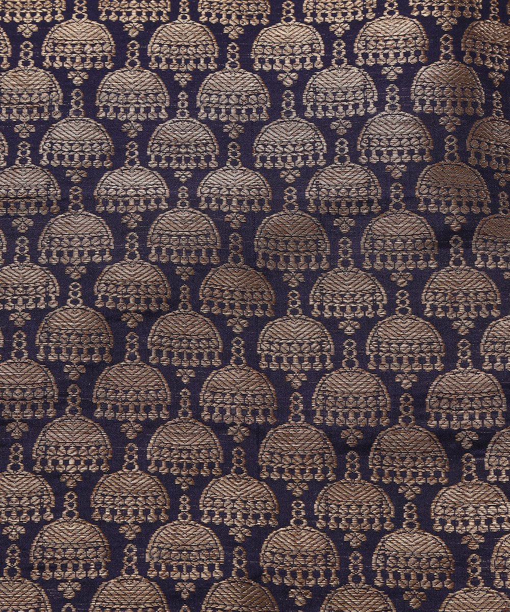 Blue_Handloom_Banarasi_Brocade_Fabric_with_Jhumki_Booti_Design_WeaverStory_02