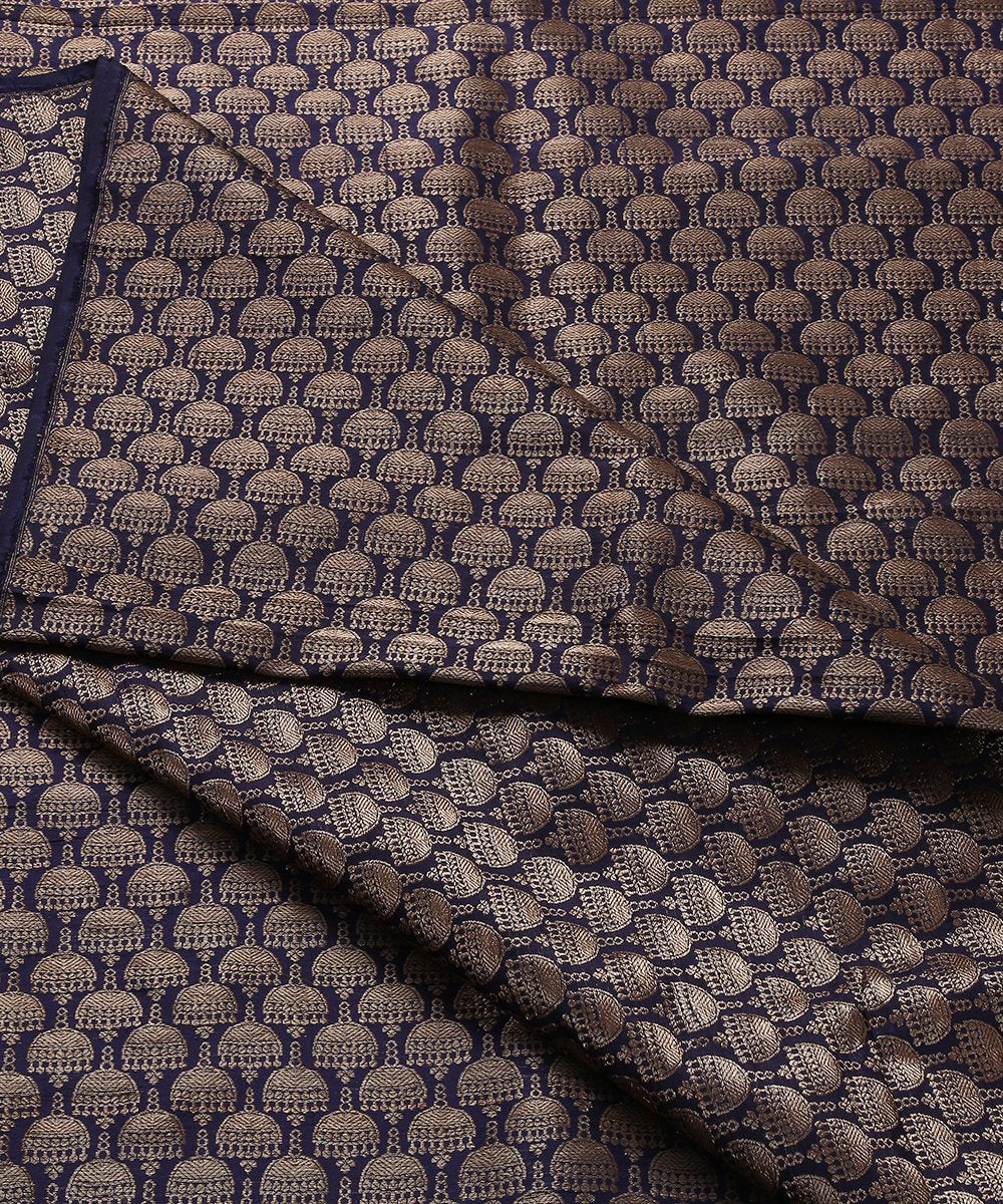 Blue_Handloom_Banarasi_Brocade_Fabric_with_Jhumki_Booti_Design_WeaverStory_04