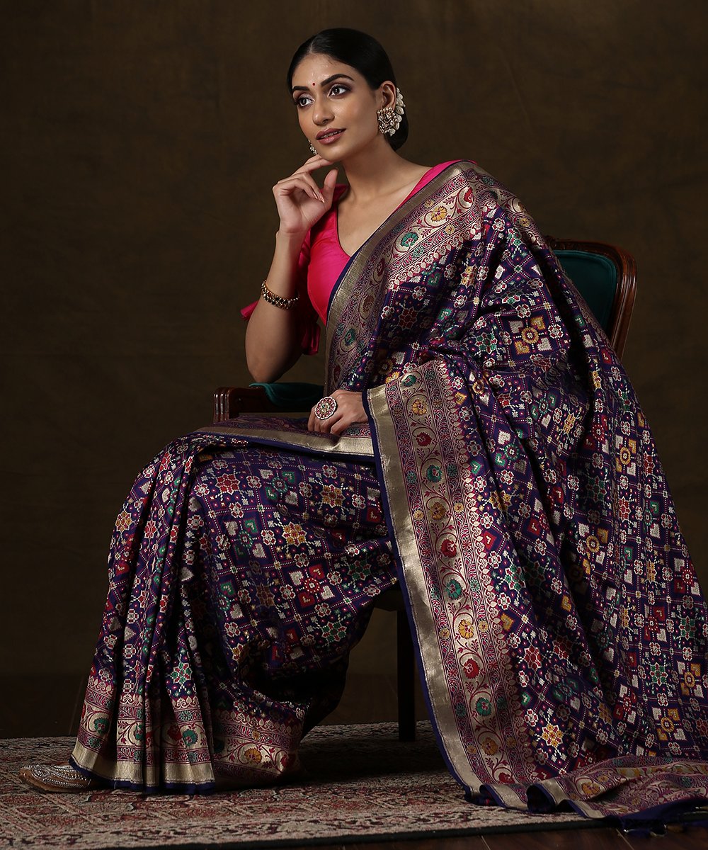 Blue_Handloom_Katan_Silk_Banarasi_Patola_Saree_with_Meenakari_Design_WeaverStory_01