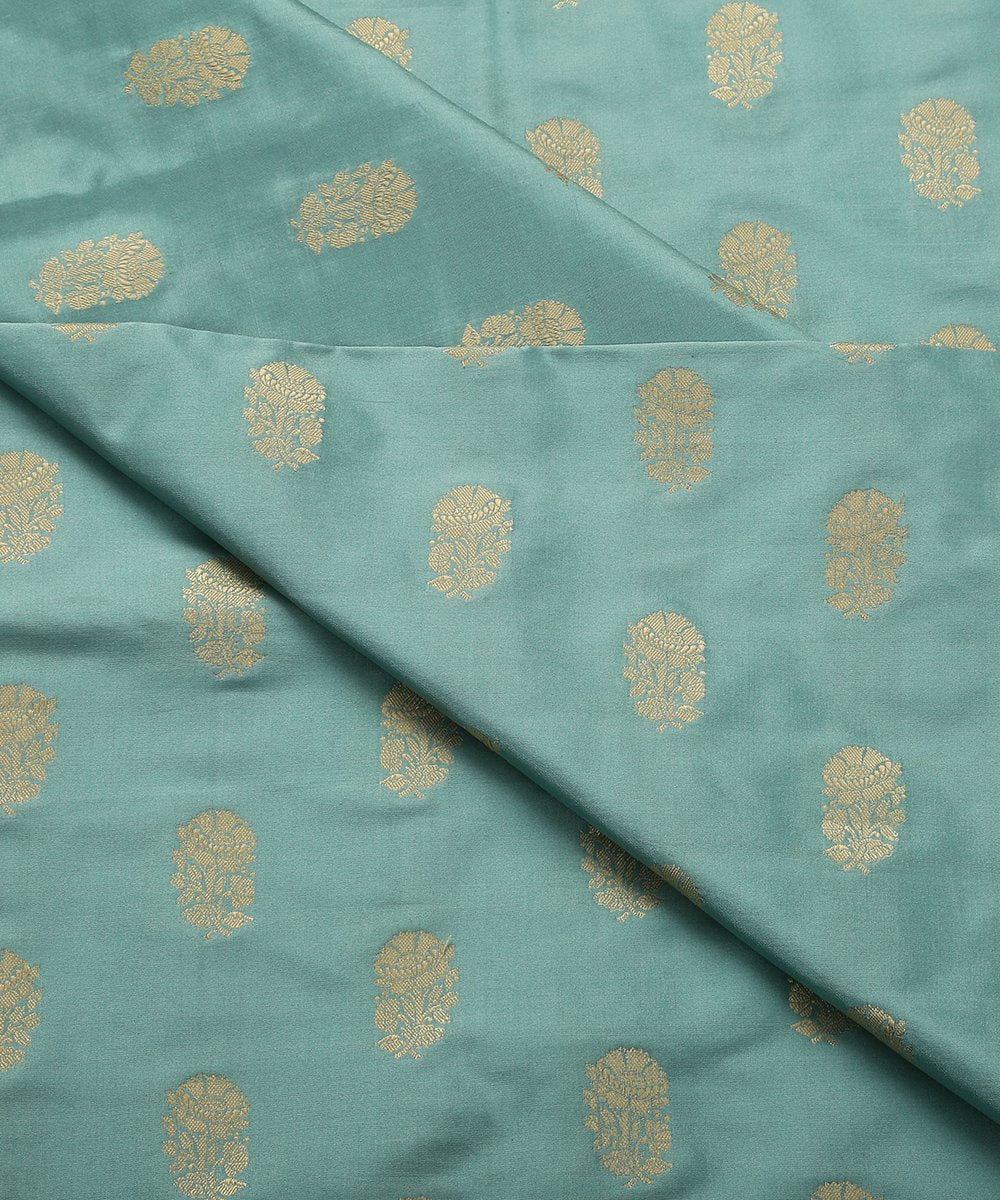 Blue_Handloom_Pure_Katan_Silk_Banarasi_Fabric_with_Booti_WeaverStory_04