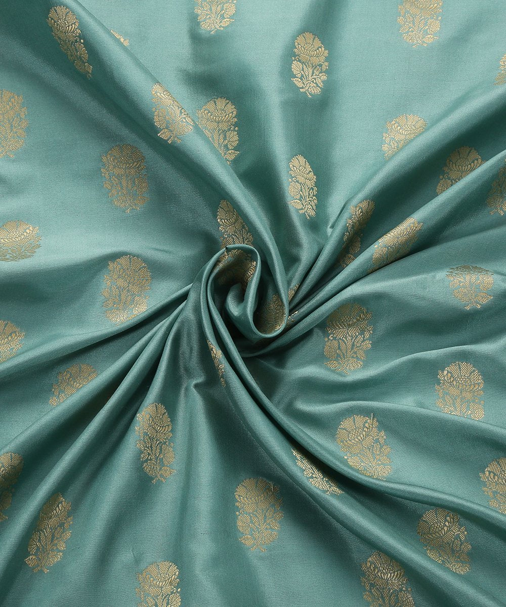 Blue_Handloom_Pure_Katan_Silk_Banarasi_Fabric_with_Booti_WeaverStory_05