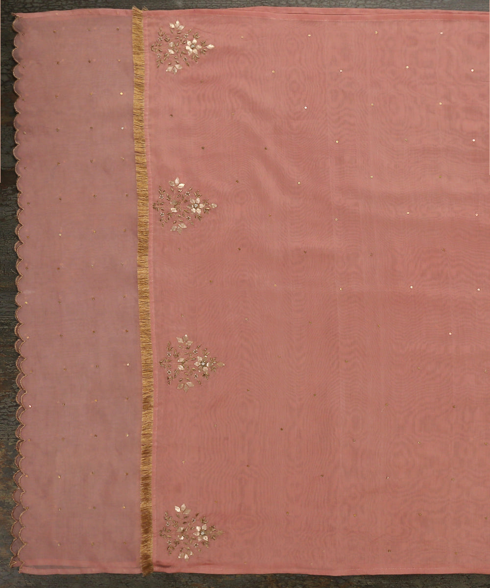 Pink_Handloom_Chanderi_Silk_Dupatta_With_Gota_Patti_And_Organza_Border_WeaverStory_02