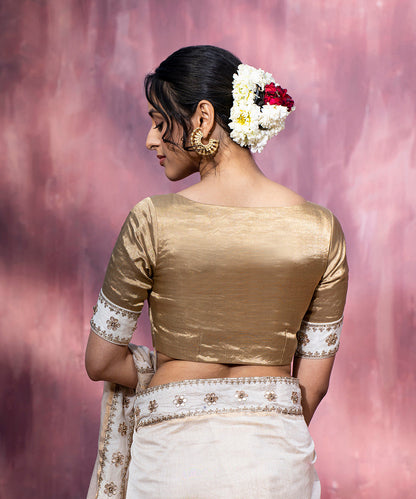 Golden_Hand_Embroidered_Tissue_And_Chanderi_Silk_Blouse_With_Gota_Patti_WeaverStory_03
