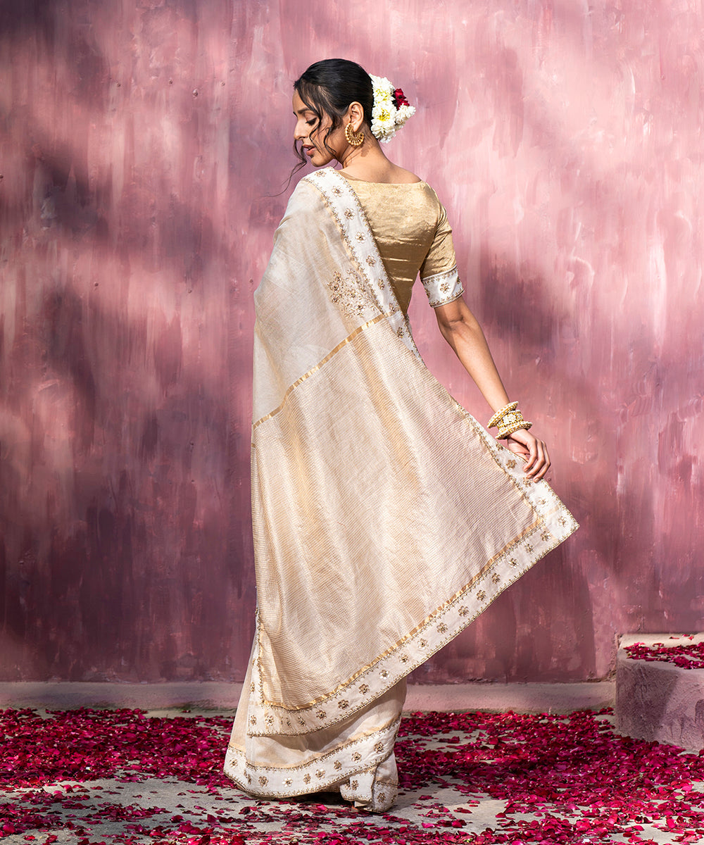Offwhite_Handloom_Chanderi_Saree_With_Gota_Patti_And_Hand_Embroidery_WeaverStory_03