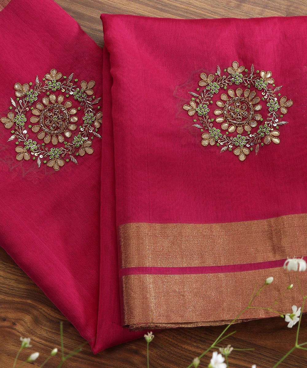 Hand_embroidered_Pink_Chanderi_Silk_Dupatta_with_Intricate_Zardozi_Boota_WeaverStory_01