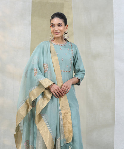 Handloom_Powder_Blue_Fully_Stitched_Suit_Set_With_Matching_Dupatta_WeaverStory_02